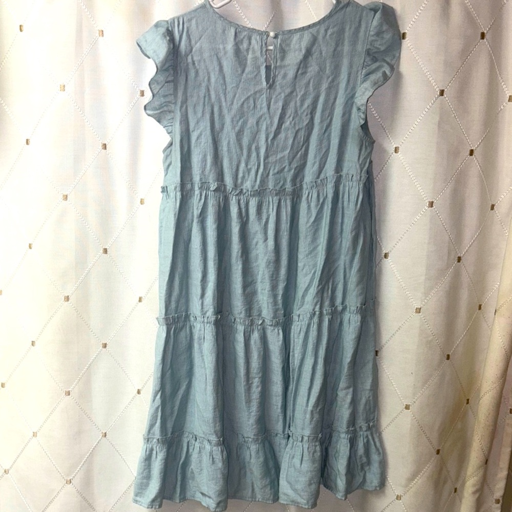 Women's Light Blue Ruffle Dress - Picture 8 of 9
